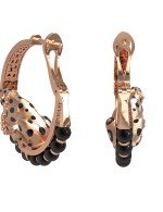 Серьги из золота 585 пробы c эмалью и ониксом