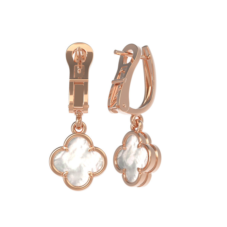 Серьги из золота c перламутром