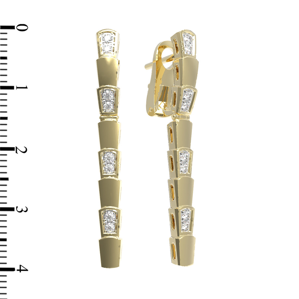 Серьги из лимонного золота c бриллиантами