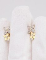 Серьги из лимонного золота 585 пробы c бриллиантами