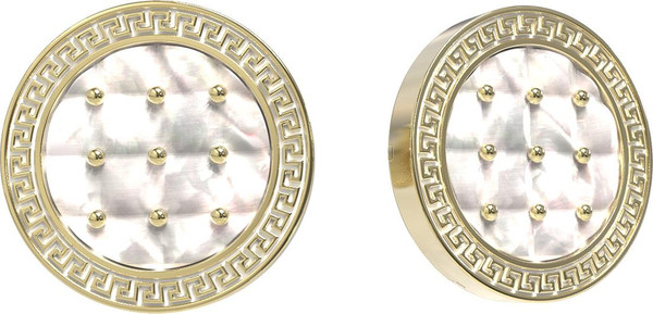 Серьги из лимонного золота c эмалью и перламутром