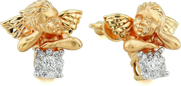 Серьги из лимонного золота c бриллиантами