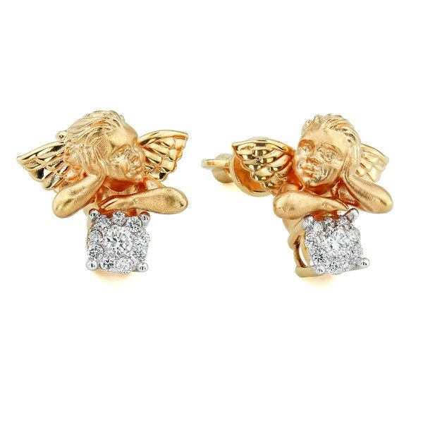 Серьги из лимонного золота c бриллиантами