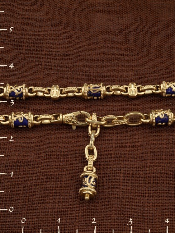 Браслет из лимонного золота c лазуритом