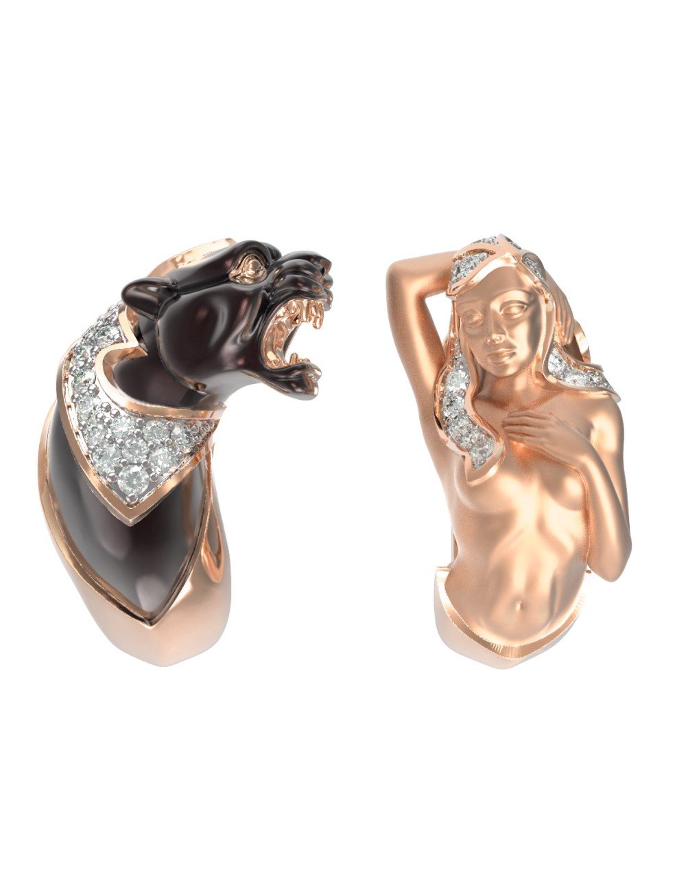 Серьги из золота 585 пробы c фианитом
