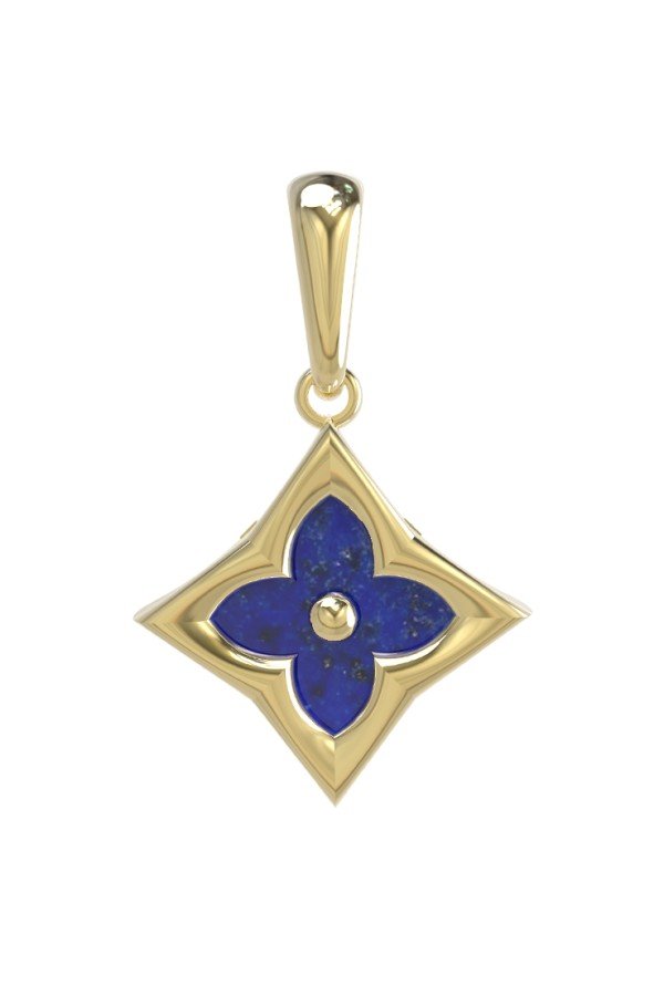 Подвеска из лимонного золота 585 пробы c лазуритом