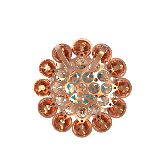 Подвеска из золота c бирюзой и перламутром