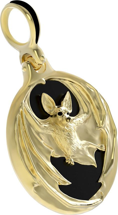 Подвеска из лимонного золота c эмалью и ониксом