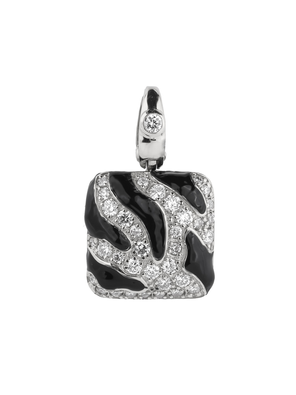 Подвеска из белого золота c эмалью и бриллиантами