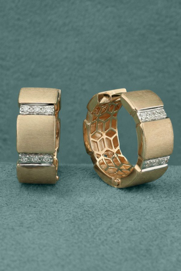 Серьги из золота 585 пробы c бриллиантами