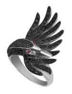 Кольцо из белого золота 585 пробы c фианитом