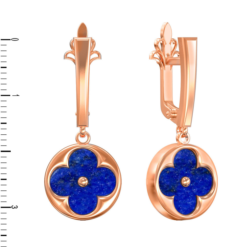 Серьги из золота c лазуритом