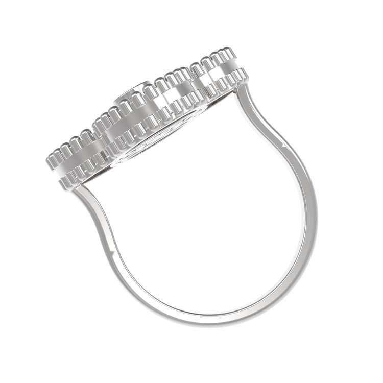 Кольцо из белого золота c бриллиантами и ониксом