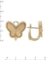 Серьги из золота 585 пробы c рубином