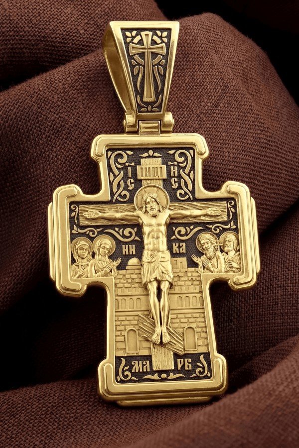 Крест из лимонного золота