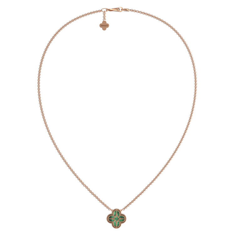 Колье из золота c бриллиантами и малахитом