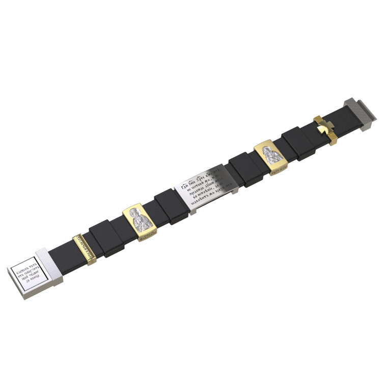 Браслет из белого золота c кожаным шнурком