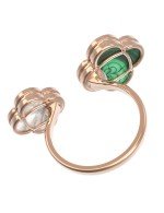 Кольцо из золота 585 пробы c малахитом и перламутром