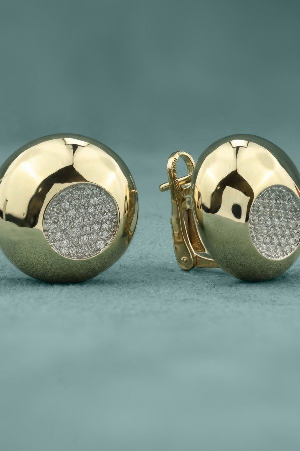 Серьги из лимонного золота c бриллиантами