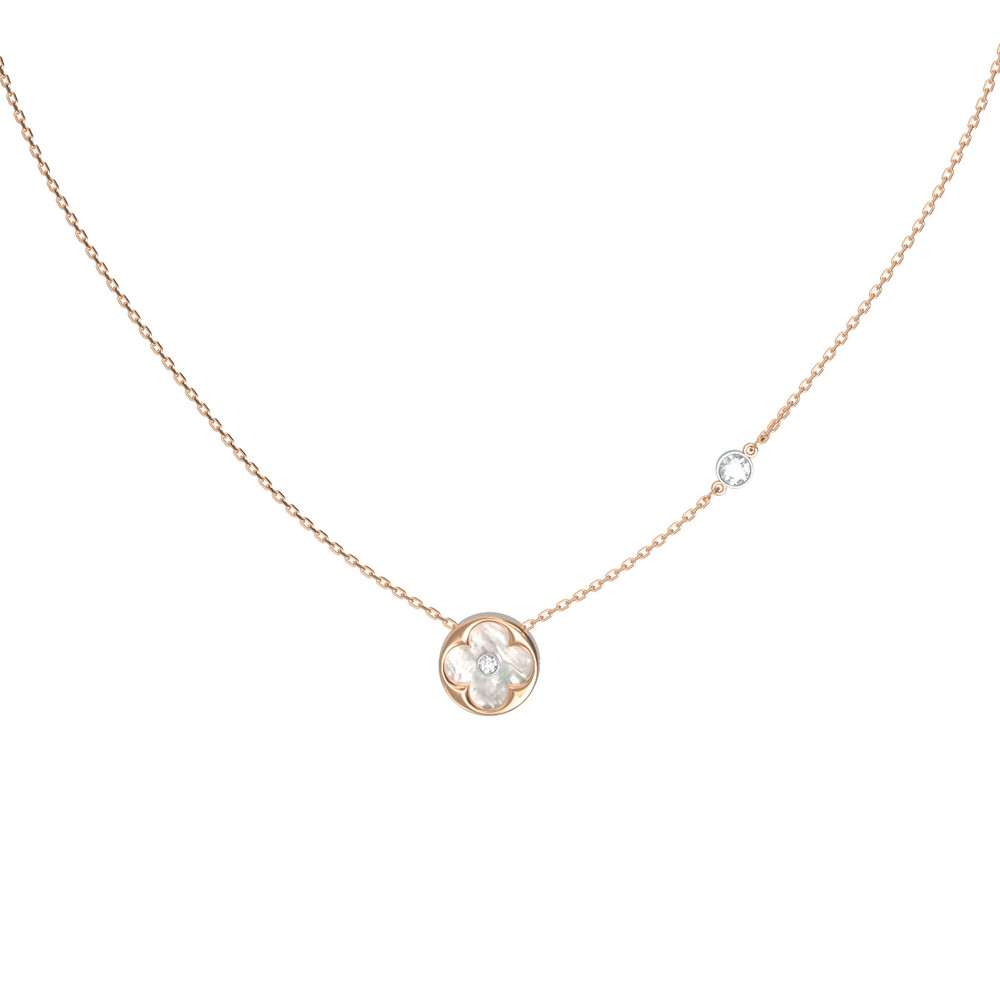 Колье из золота c бриллиантами и перламутром