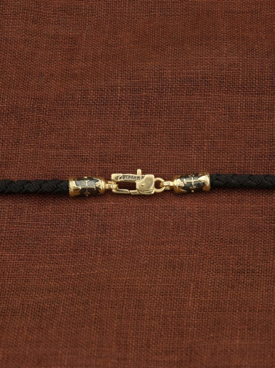 Шнурок шёлковый из лимонного золота c шёлковым шнурком