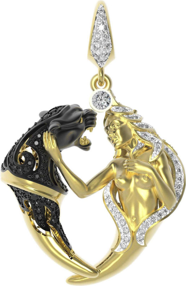 Подвеска из лимонного золота c фианитом