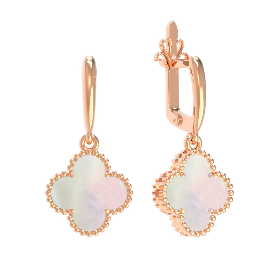 Серьги из золота c перламутром