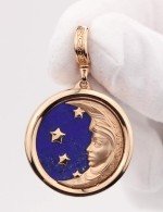Подвеска из золота 585 пробы c бирюзой и лазуритом