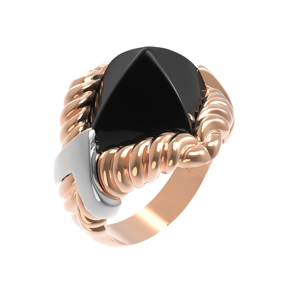 Кольцо из золота c ониксом