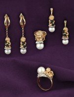 Серьги из золота 585 пробы c жемчугом