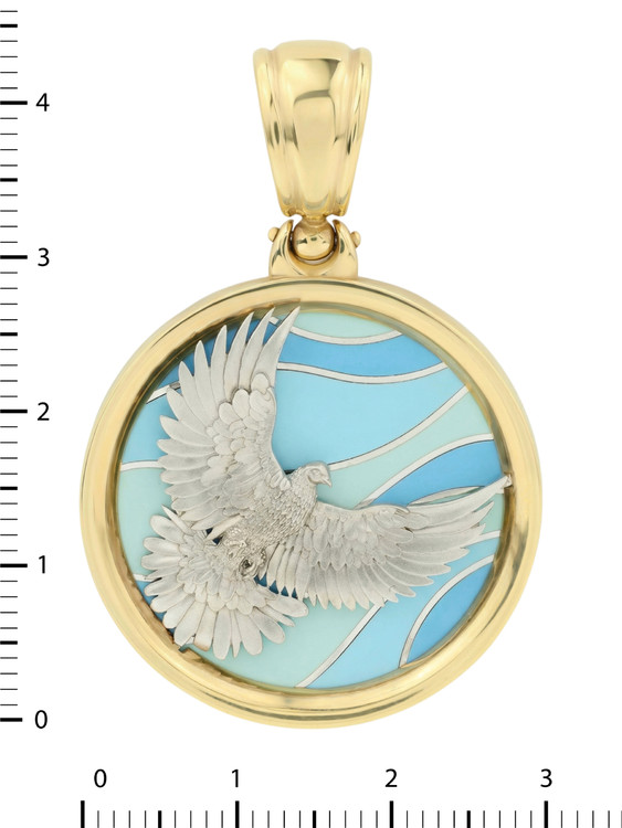 Подвеска из лимонного золота c эмалью