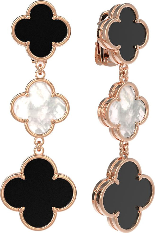 Серьги из золота c ониксом и перламутром