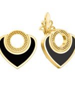 Серьги из лимонного золота 585 пробы c ониксом