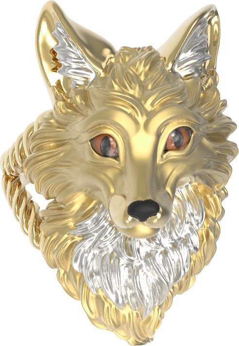 Кольцо из лимонного золота c эмалью