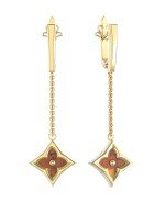 Серьги из лимонного золота 585 пробы c тигровым глазом