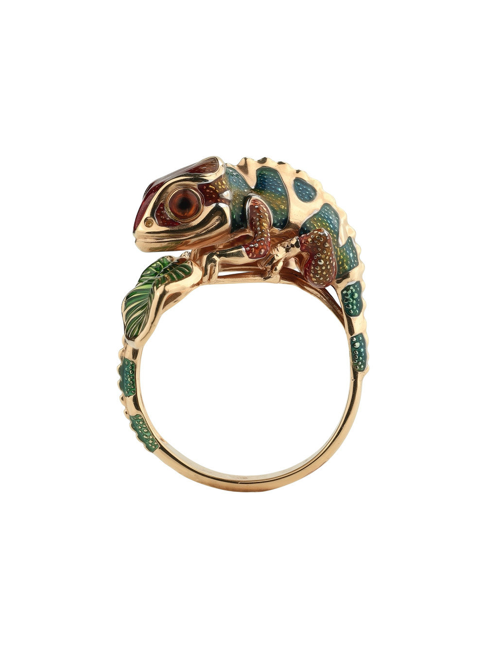 Кольцо из золота c эмалью