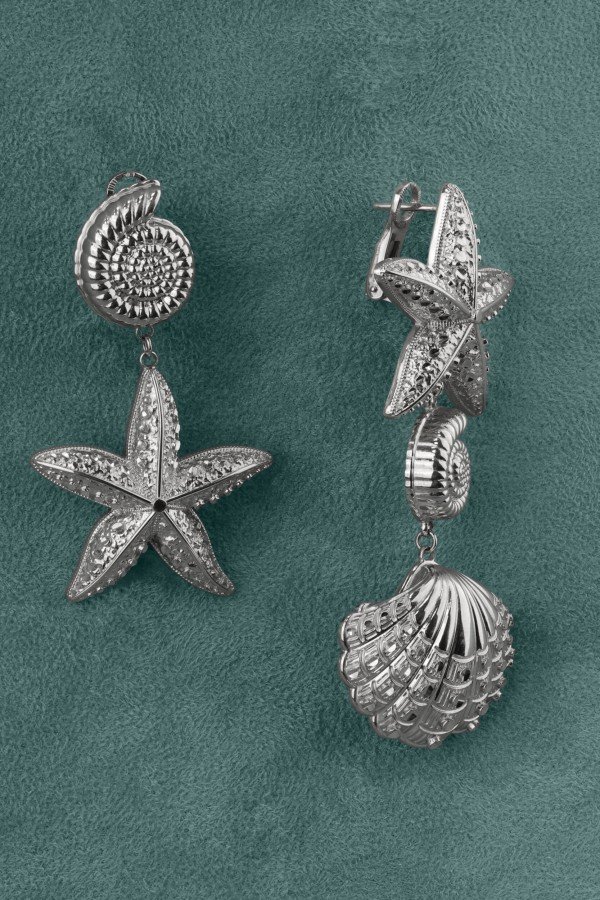 Серьги из белого золота 585 пробы
