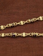 Цепь из лимонного золота 585 пробы c лазуритом