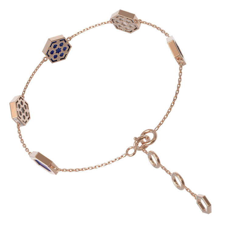 Браслет из золота c лазуритом и перламутром