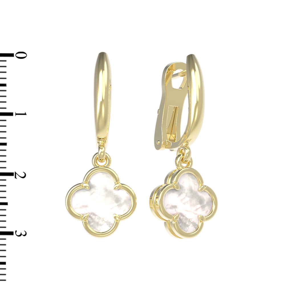 Серьги из лимонного золота c перламутром