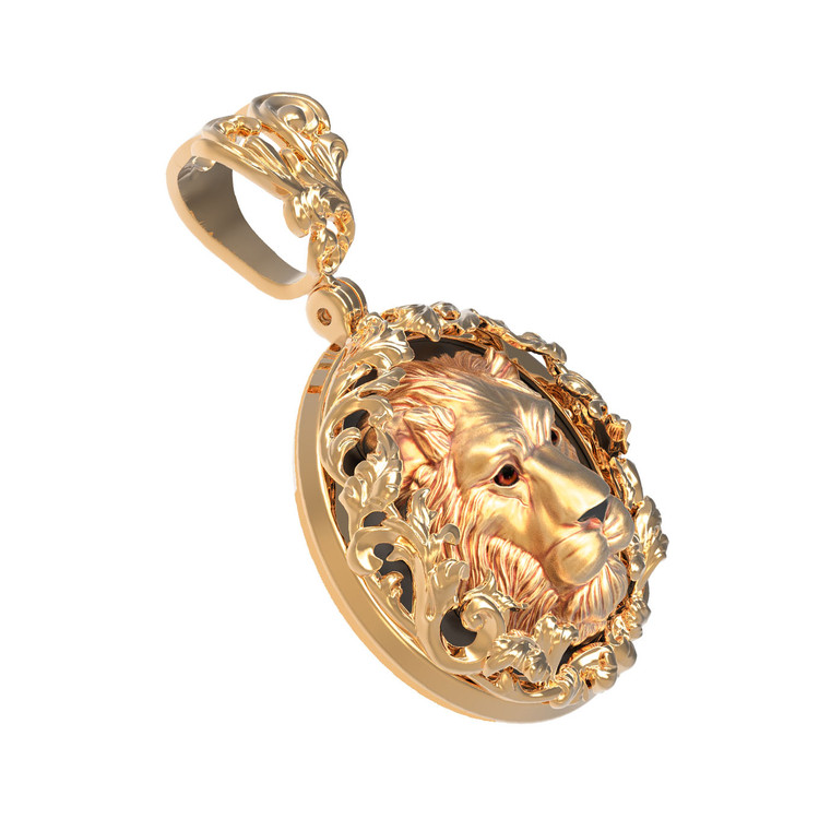 Подвеска из золота c эмалью и ониксом