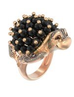 Кольцо из золота 585 пробы c эмалью и ониксом