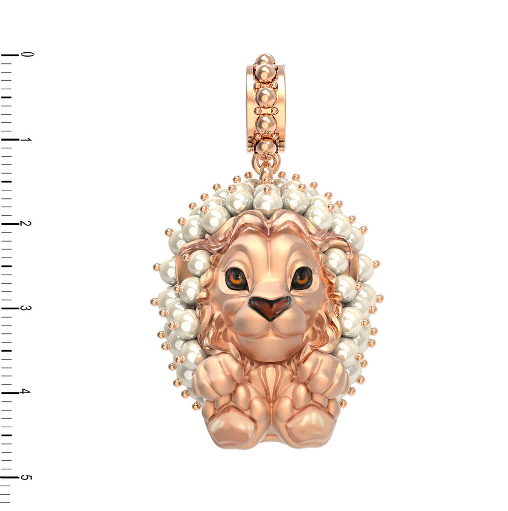 Подвеска из золота c эмалью и жемчугом