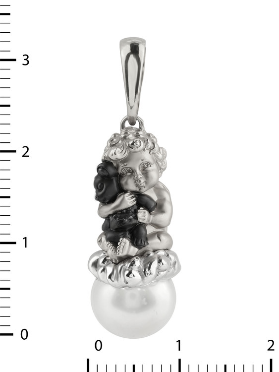 Подвеска из белого золота c жемчугом