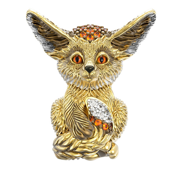 Подвеска из лимонного золота c эмалью и фианитом