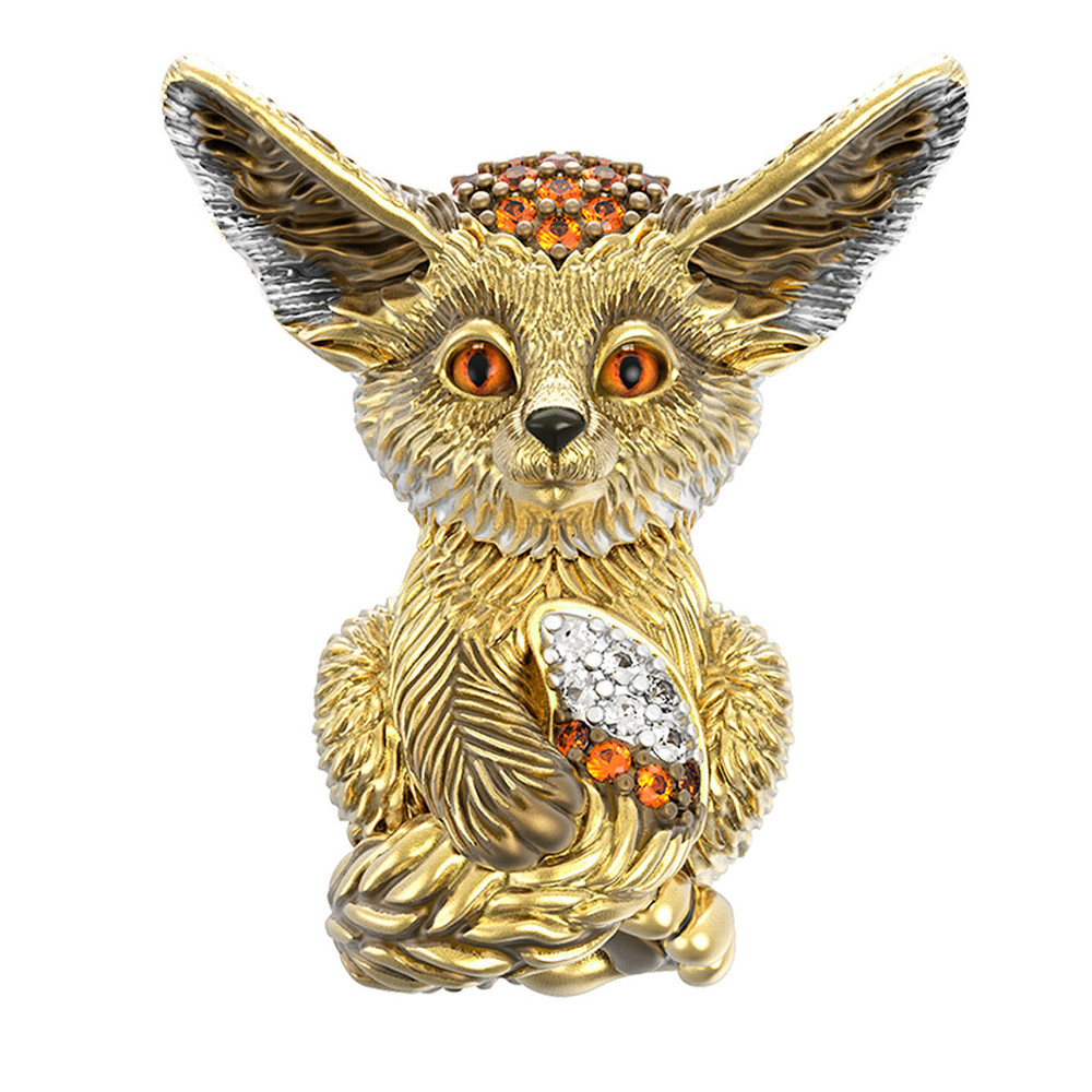 Подвеска из лимонного золота c эмалью и фианитом