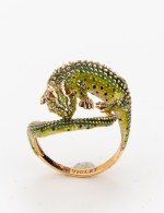 Кольцо из золота 585 пробы c эмалью