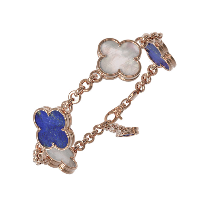 Браслет из золота c лазуритом и перламутром