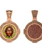 Образок из золота 585 пробы c эмалью и иконописью