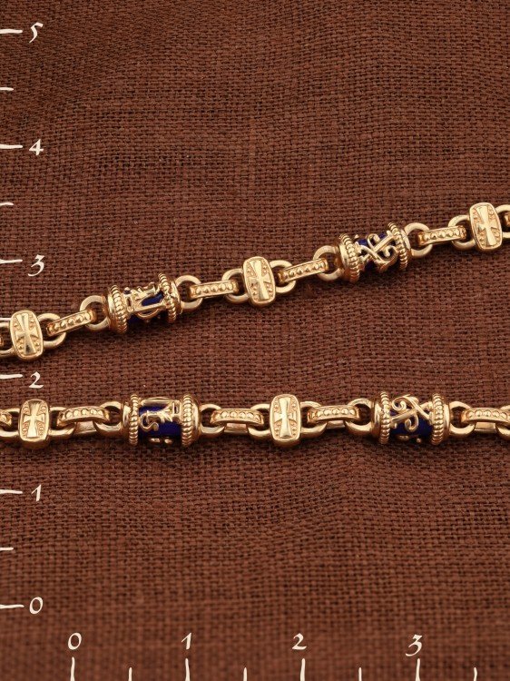 Цепь из золота c лазуритом